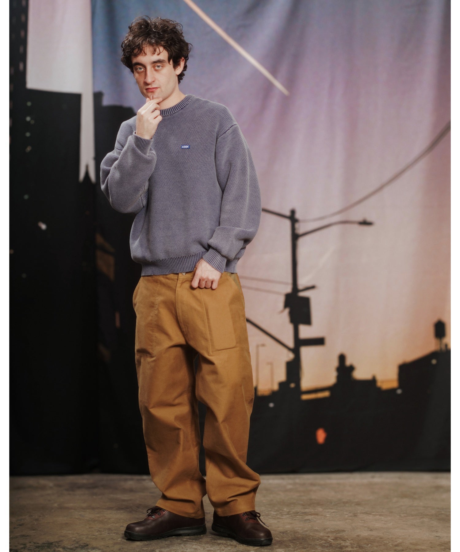 WAFFLE KNIT CREW
