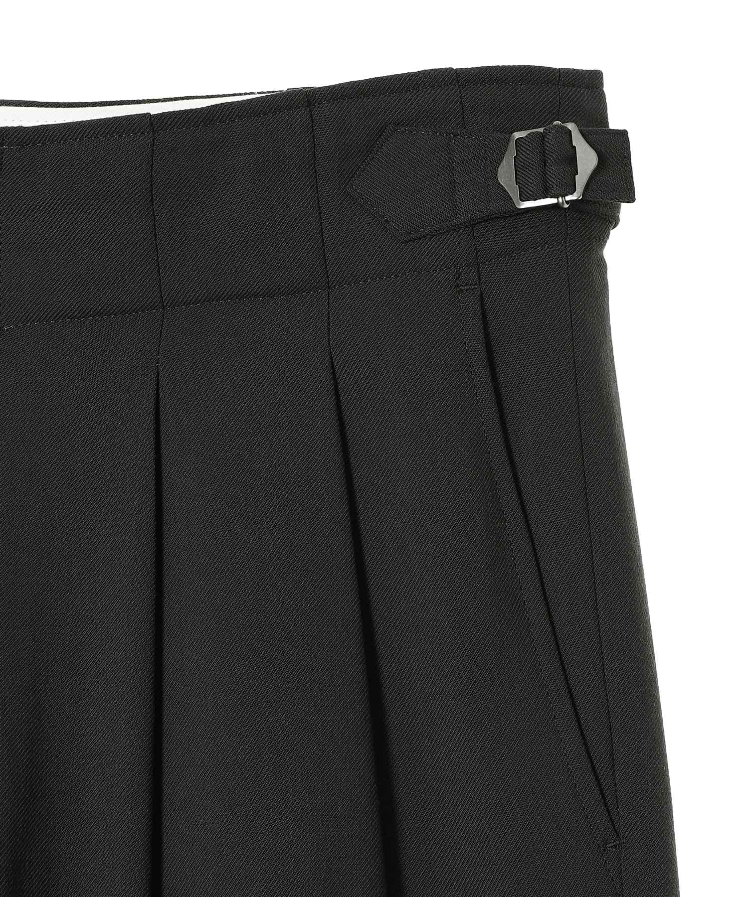 Recycled Polyester Non-Mulesed Wool Gabardine Two Tuck Military Trousers