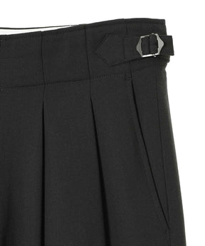 Recycled Polyester Non-Mulesed Wool Gabardine Two Tuck Military Trousers