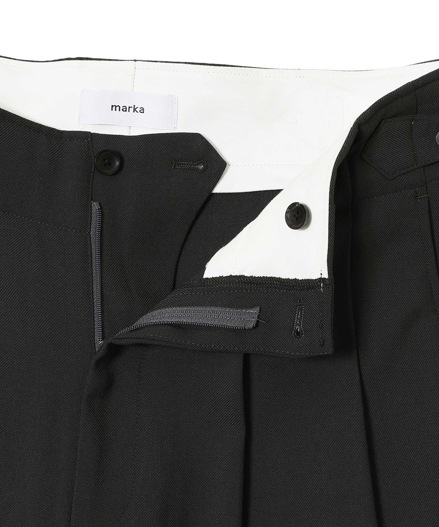 Recycled Polyester Non-Mulesed Wool Gabardine Two Tuck Military Trousers