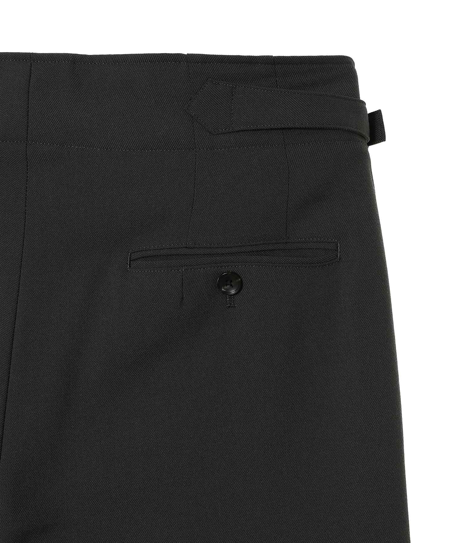 Recycled Polyester Non-Mulesed Wool Gabardine Two Tuck Military Trousers