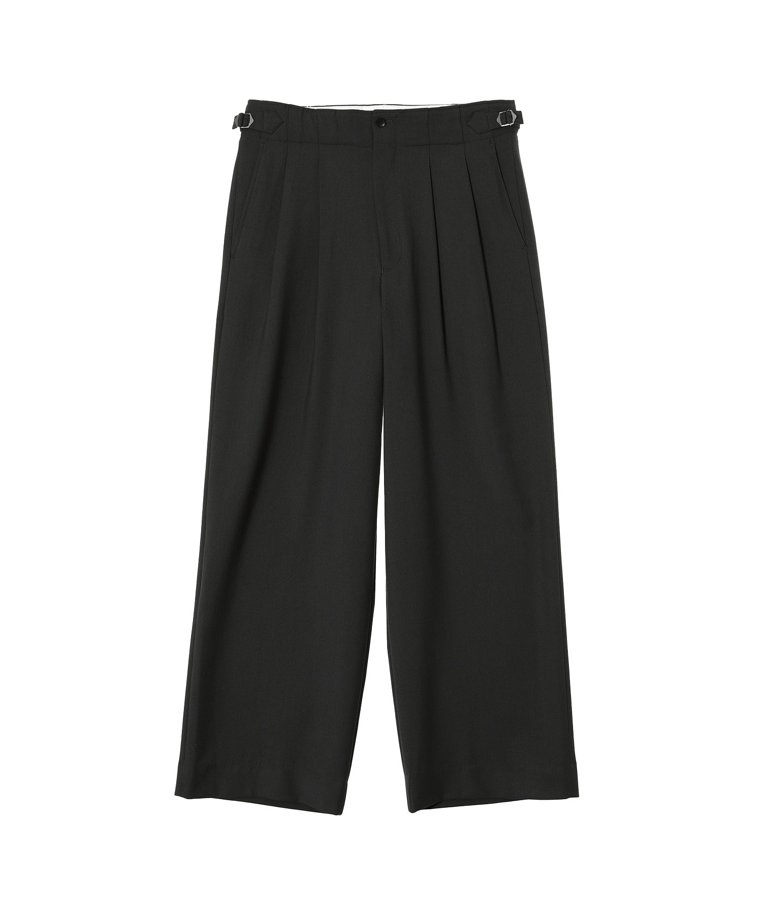 Recycled Polyester Non-Mulesed Wool Gabardine Two Tuck Military Trousers