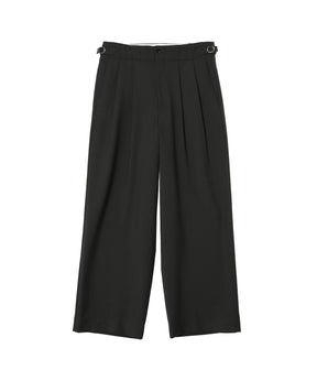 Recycled Polyester Non-Mulesed Wool Gabardine Two Tuck Military Trousers