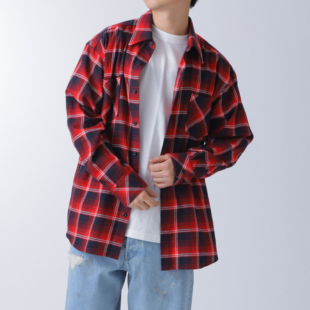 Rafu ラフ  Standerd shirt  RED  　XLファッション