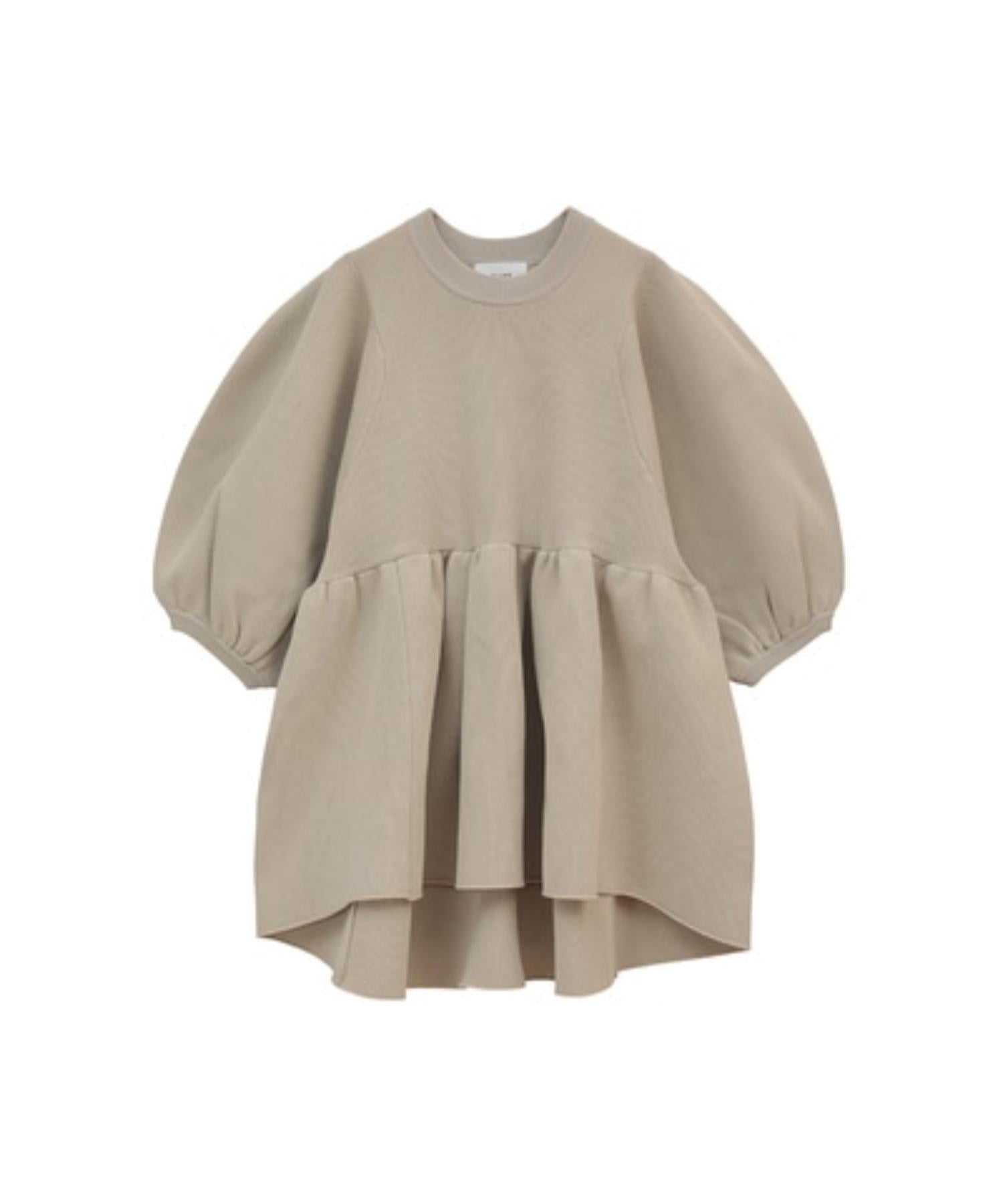 BALLOON SLEEVE GATHER KNIT TOPS - CLANE (クラネ) - tops