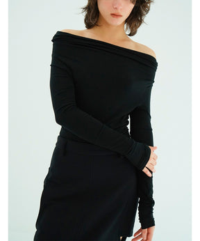 DRAPED OFF SHOULDER SOFT CUT TOPS