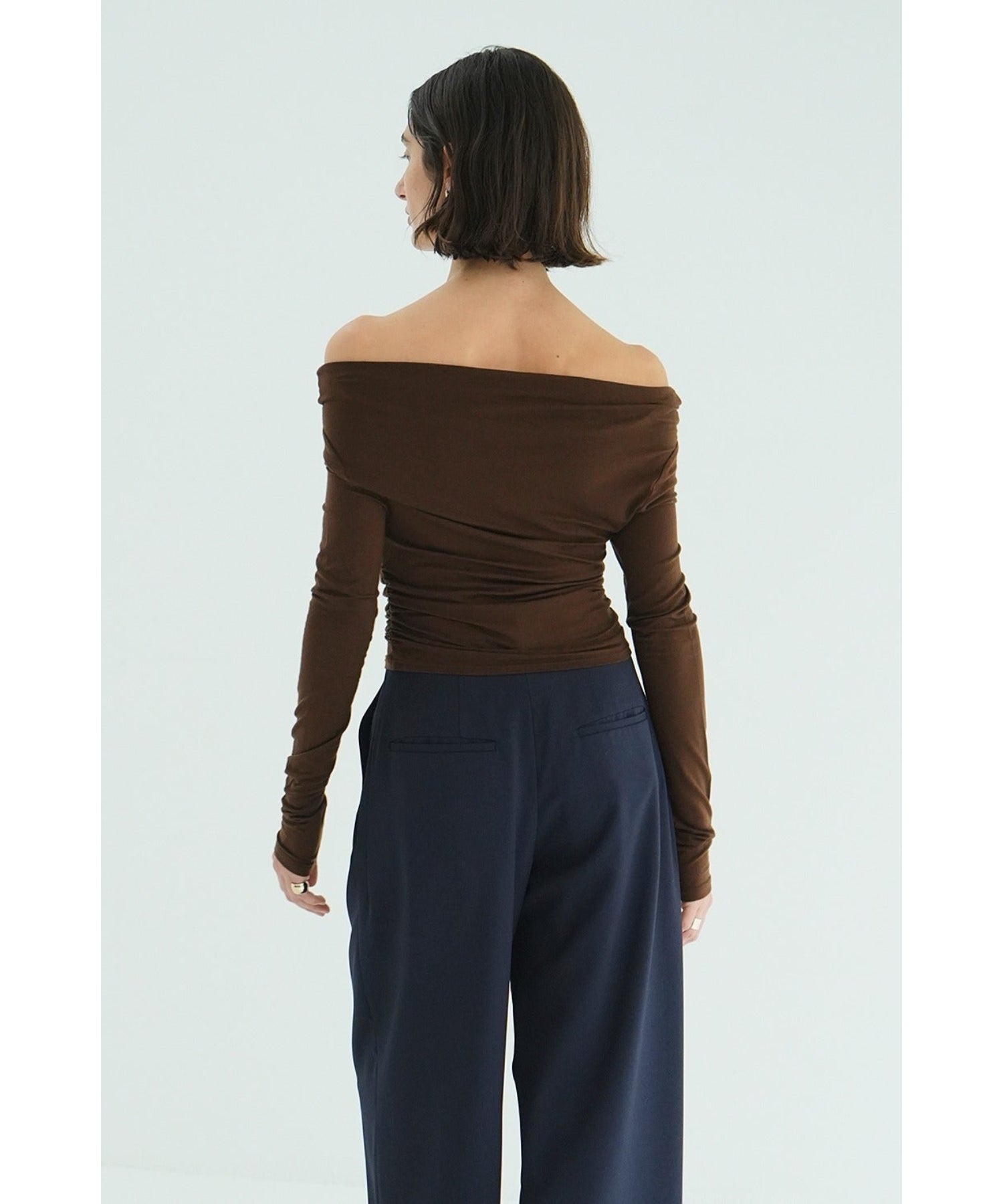 DRAPED OFF SHOULDER SOFT CUT TOPS