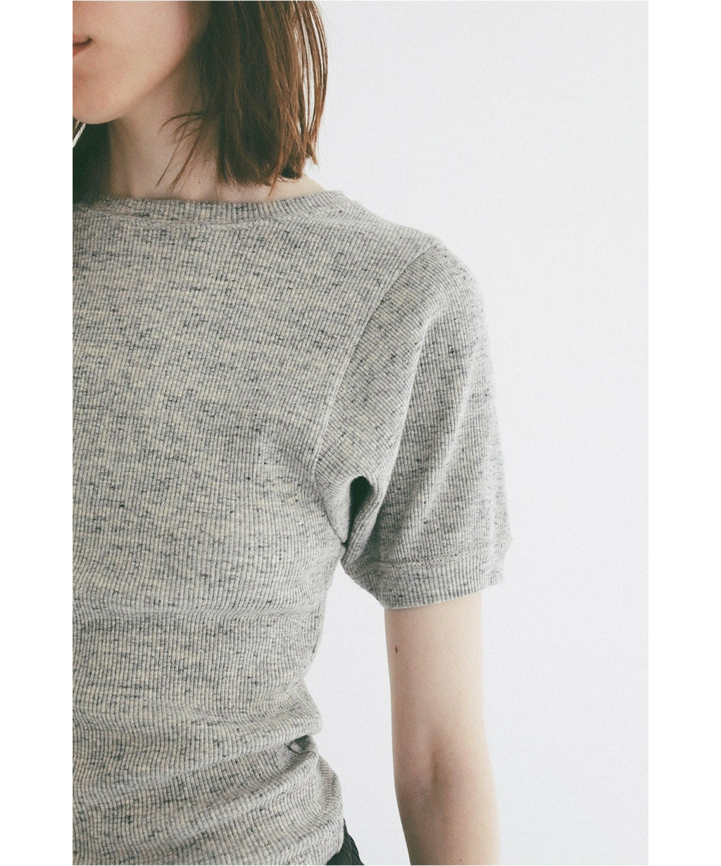 SCOOP SLEEVE COMPACT TOPS - CLANE (クラネ) - tops (トップス 