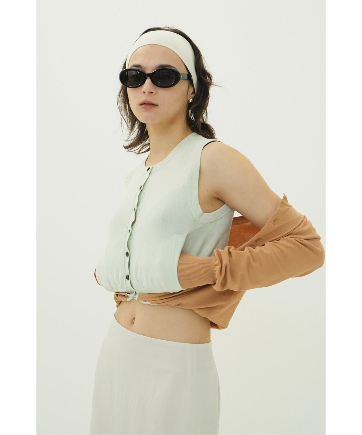 W LAYERED KNIT CARDIGAN