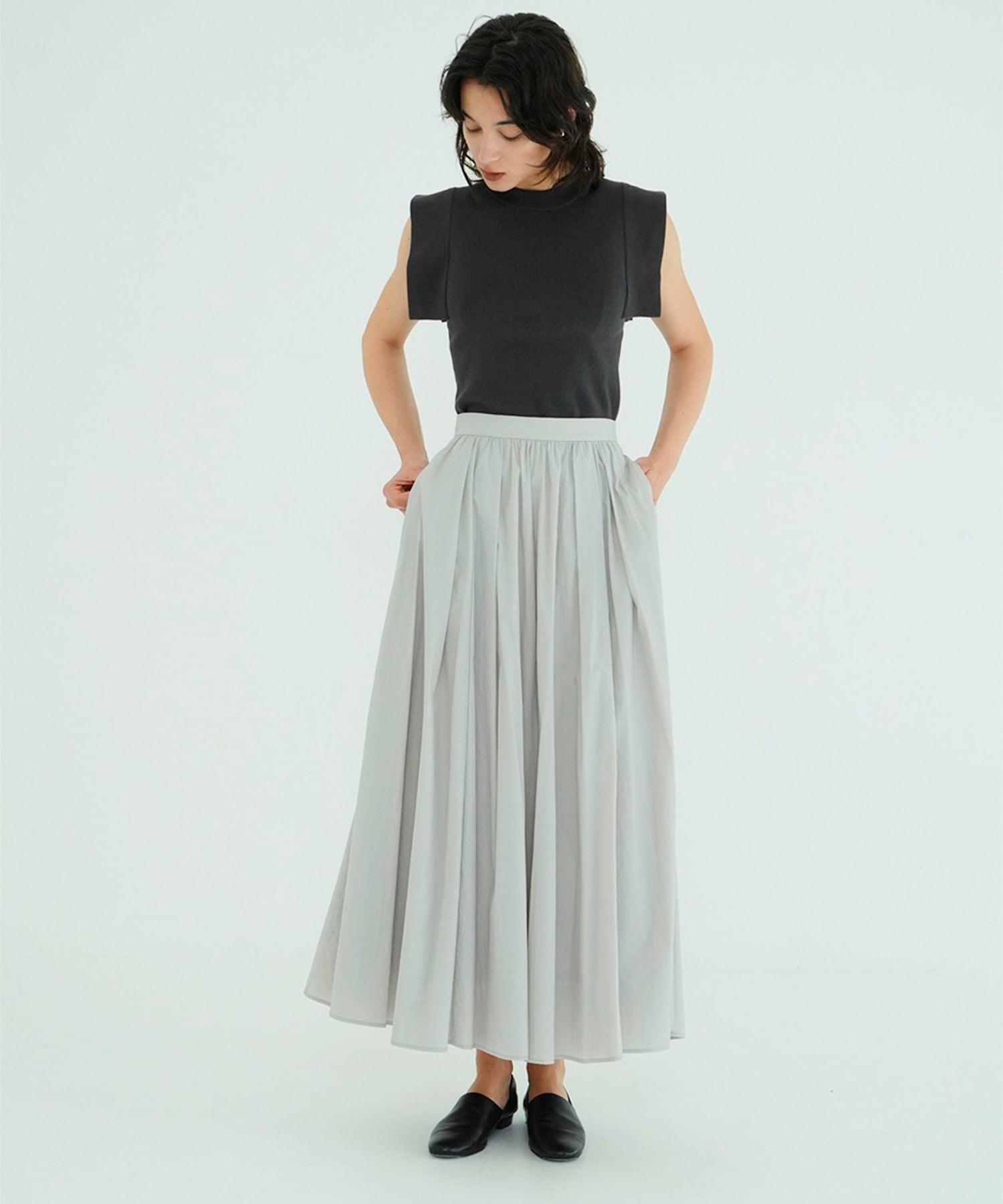 SQUARE SLEEVE KNIT TOPS