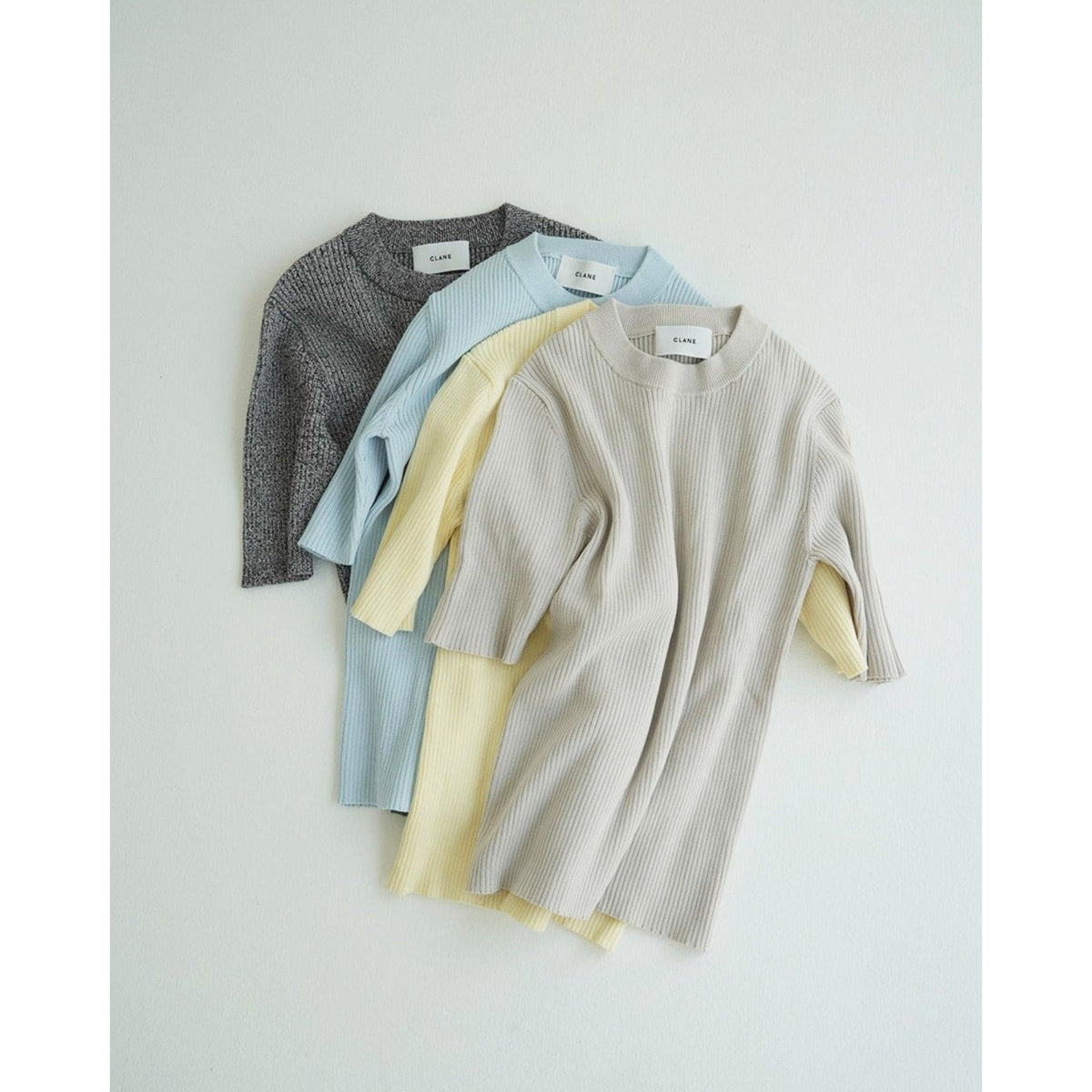 クラネ VOLUME SLEEVE H/N KNIT CLANE - ハイネックリブニット ｜ H/N RIB KNIT TOPS (MIX) | ADDICT