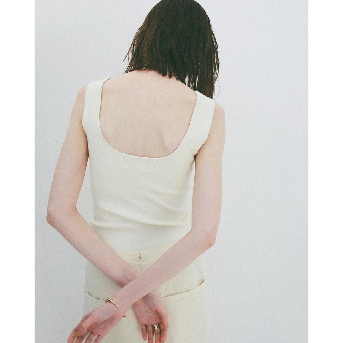 SQUARE TANK KNIT TOPS - CLANE (クラネ) - tops (トップス) | FIGURE