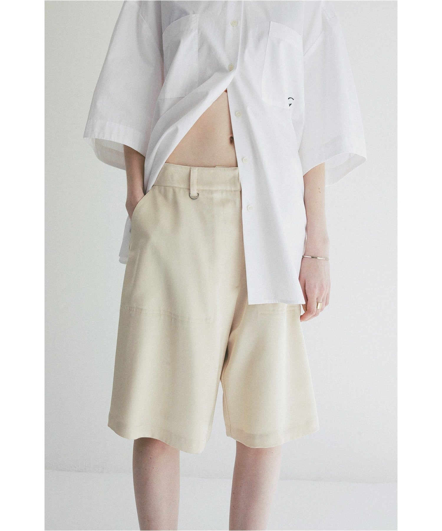 パンツ CLANE 2WAY ADJUST SATIN HALF PANTS 2WAY ADJUST SATIN HALF PANTS - CLANE (クラネ) - bottom (ボトムス