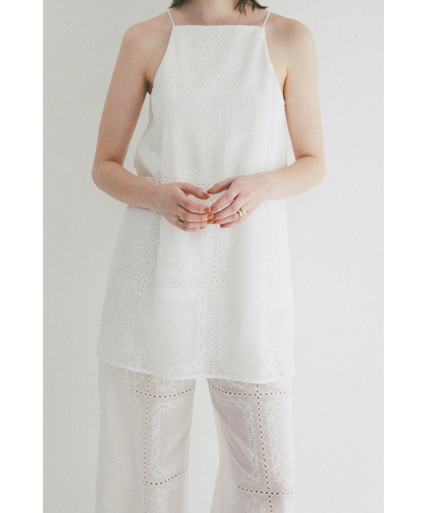 EMBROIDERY LACE CAMI ALL IN ONE
