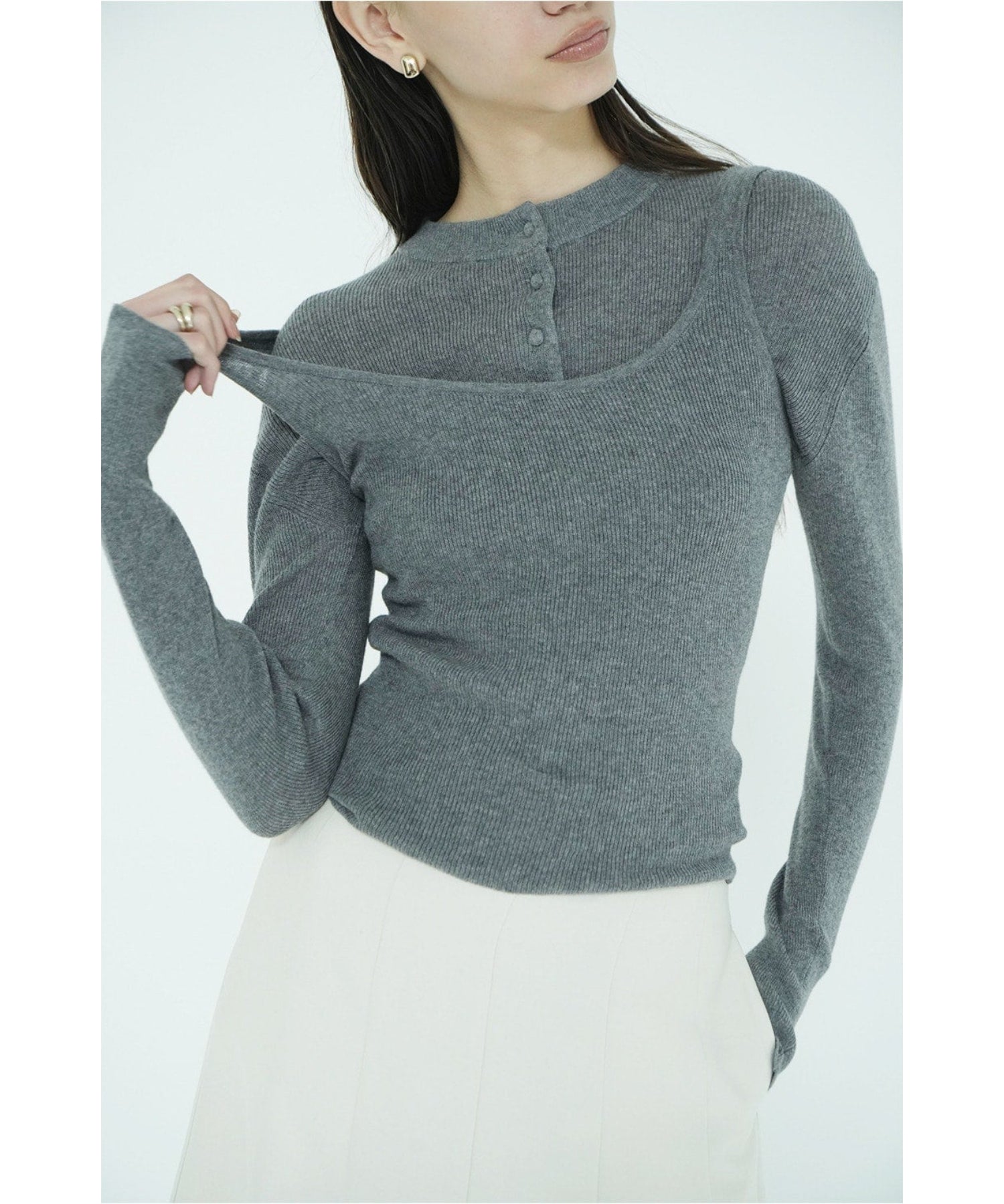 BUTTON CARDIGAN TANK SET