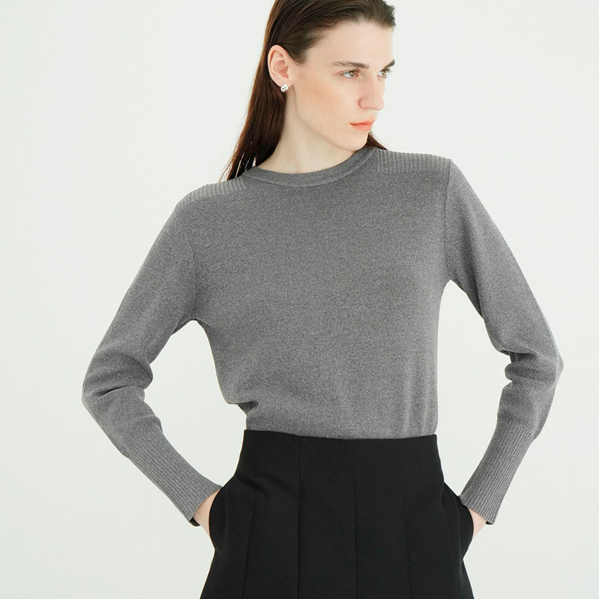 BASIC COMPACT KNIT TOPS - CLANE (クラネ) - tops (トップス