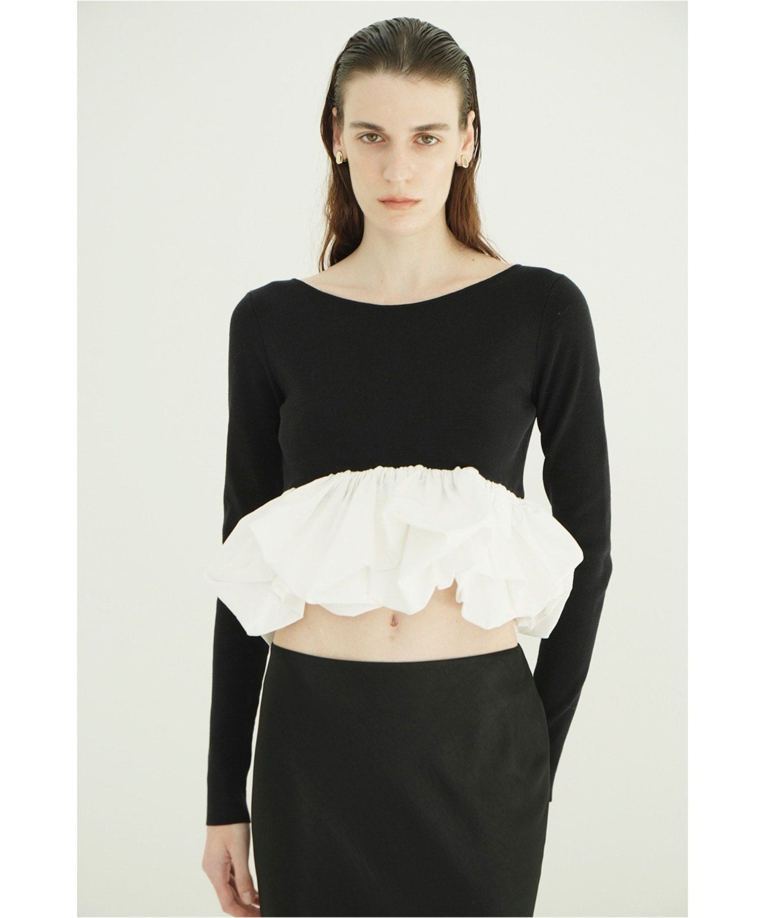 W BALLOON SHORT KNIT TOPS