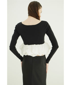 W BALLOON SHORT KNIT TOPS