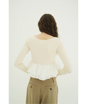 W BALLOON SHORT KNIT TOPS
