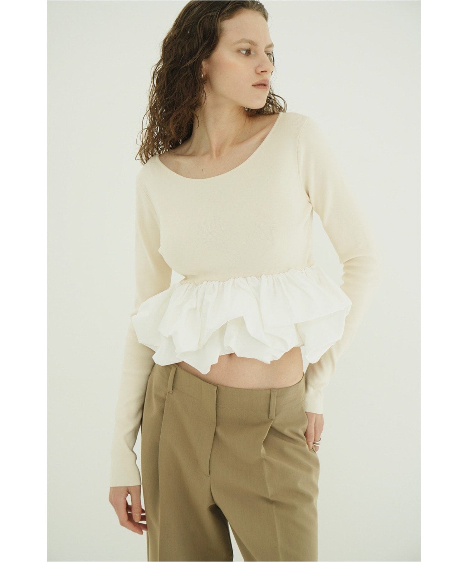 W BALLOON SHORT KNIT TOPS