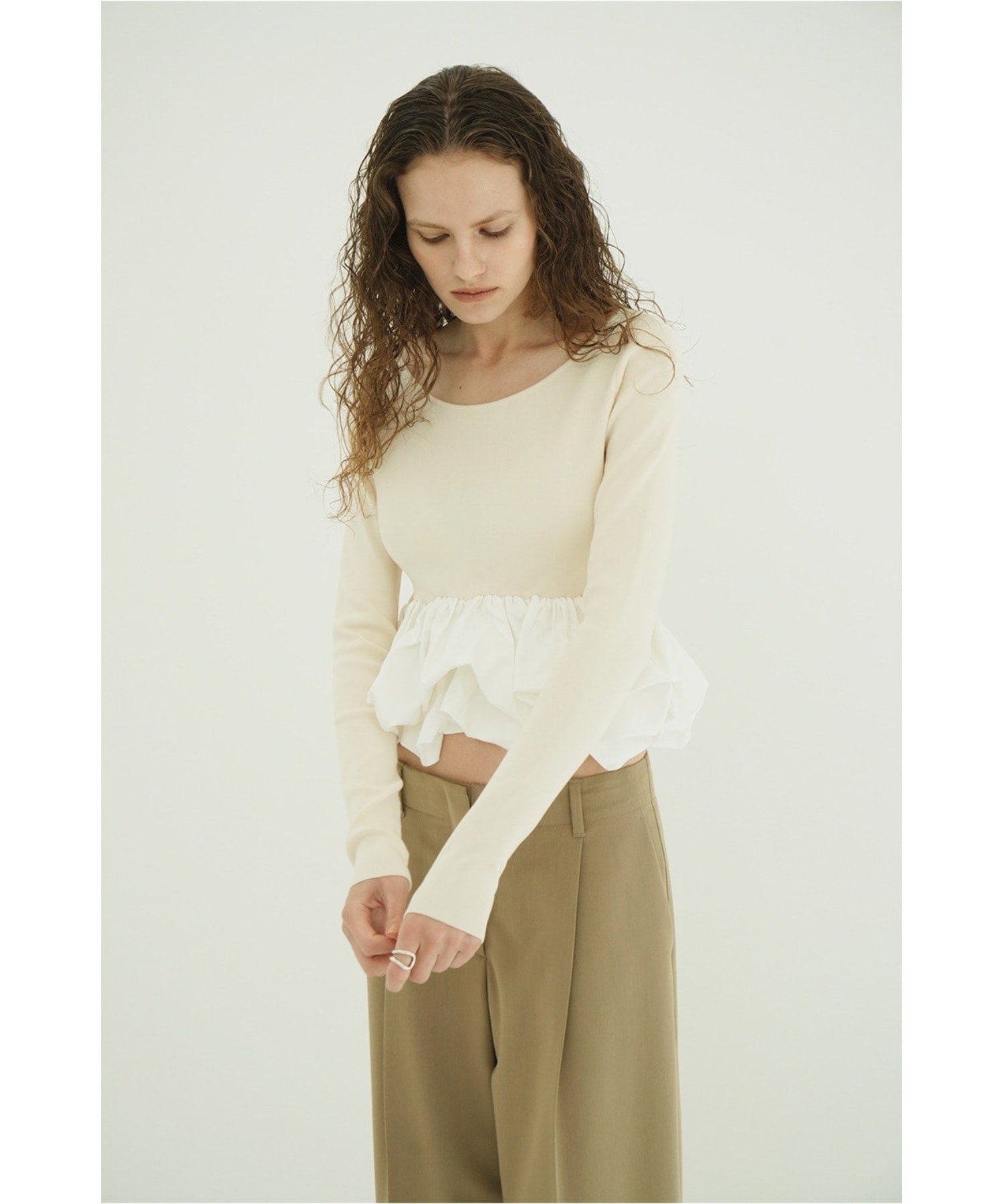 W BALLOON SHORT KNIT TOPS