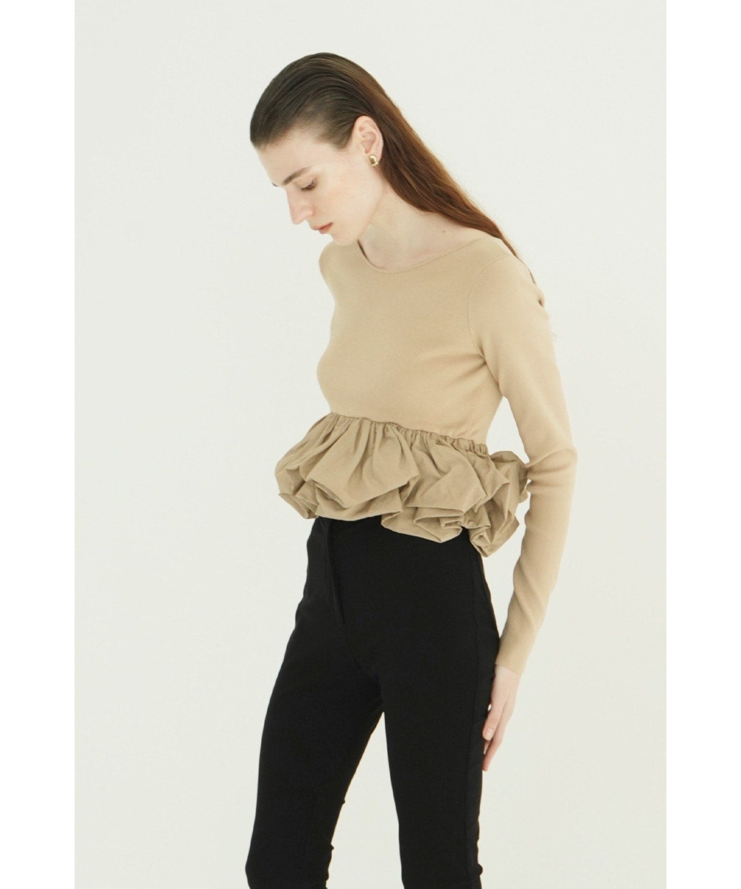 W BALLOON SHORT KNIT TOPS