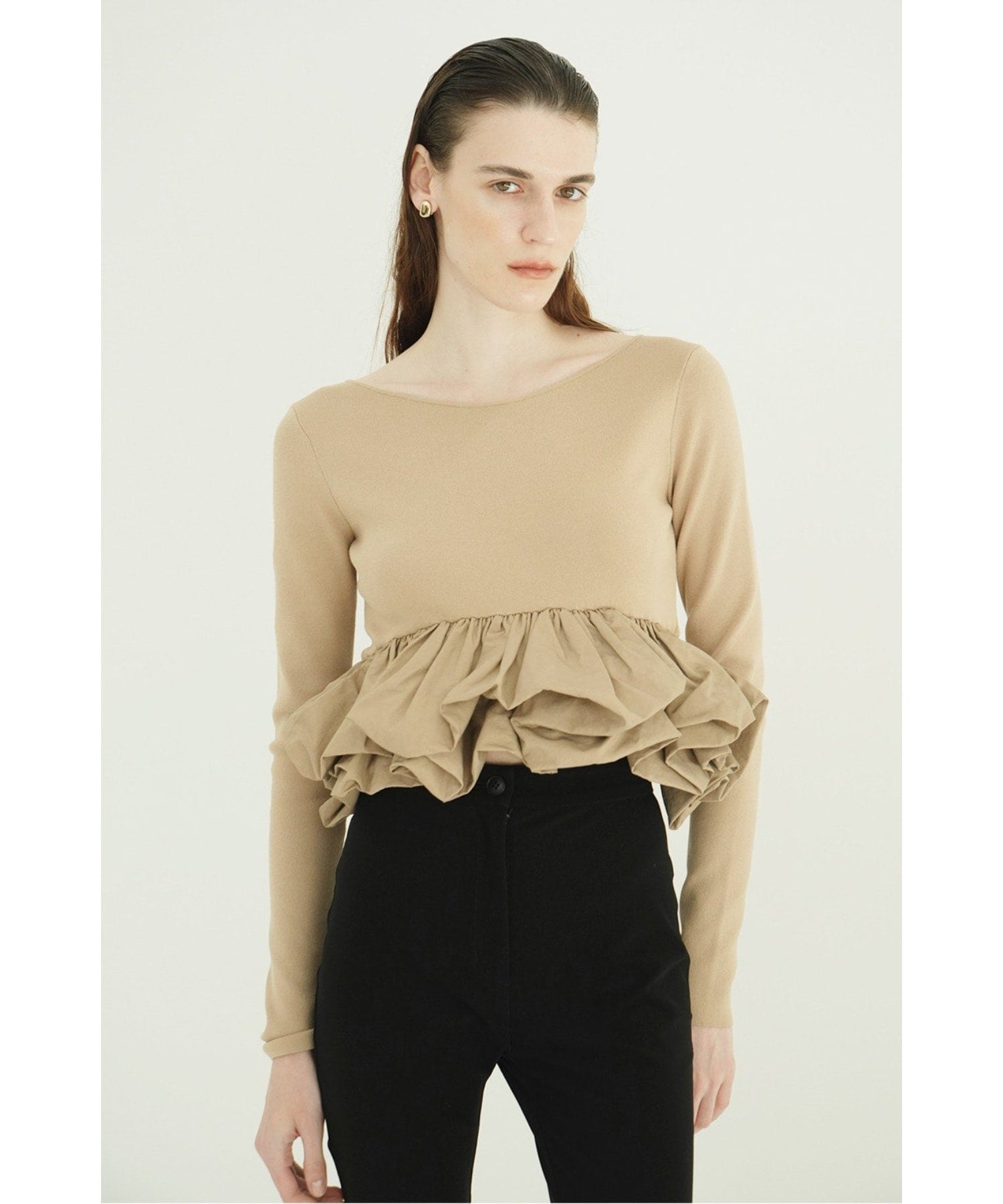 W BALLOON SHORT KNIT TOPS