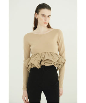 W BALLOON SHORT KNIT TOPS