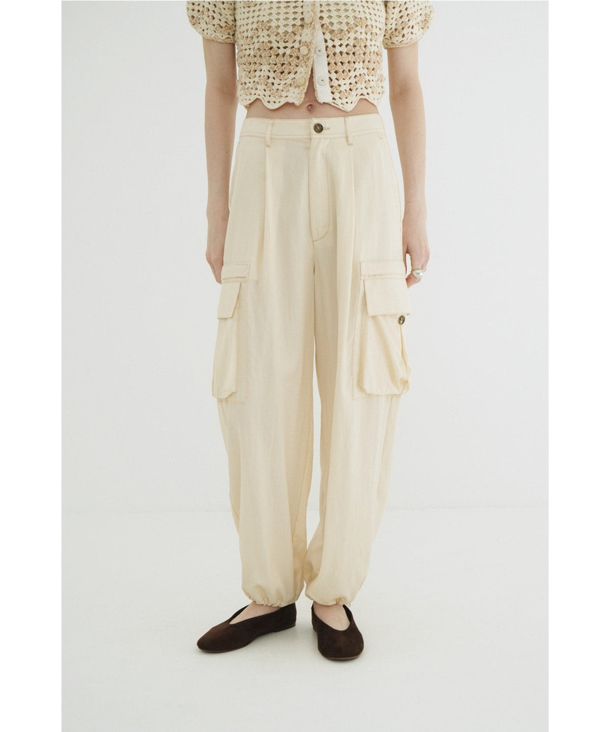 LOW WAIST POCKET CARGO PANTS