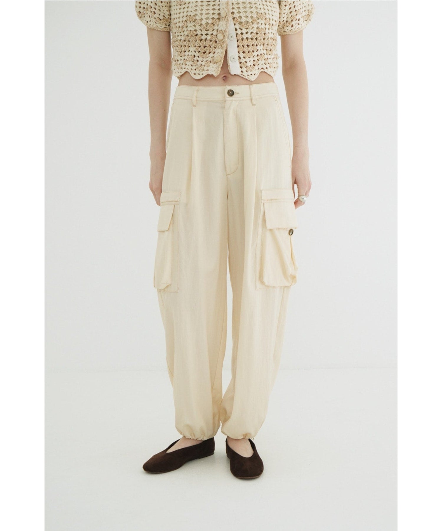 LOW WAIST POCKET CARGO PANTS
