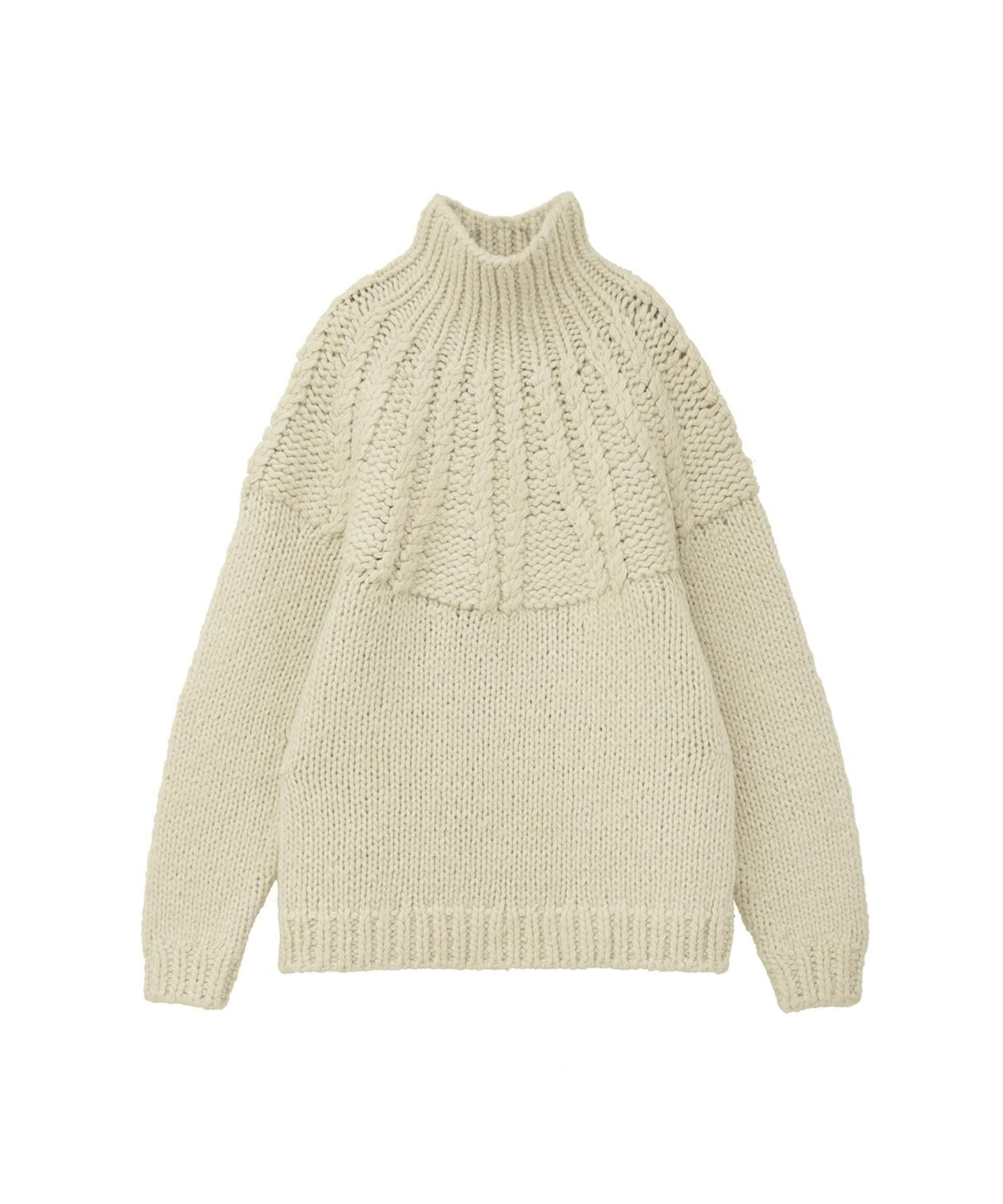 Chunky Cable Hand Knit Tops - CLANE (クラネ) - tops (トップス 