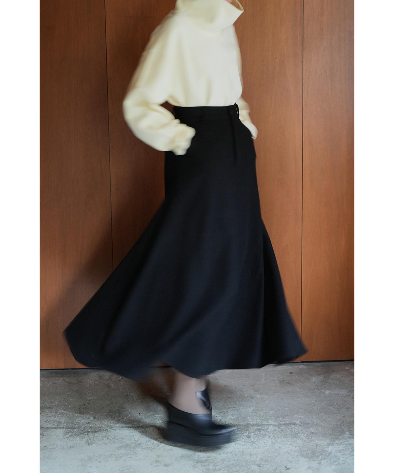 Wool Volume Flare Skirt
