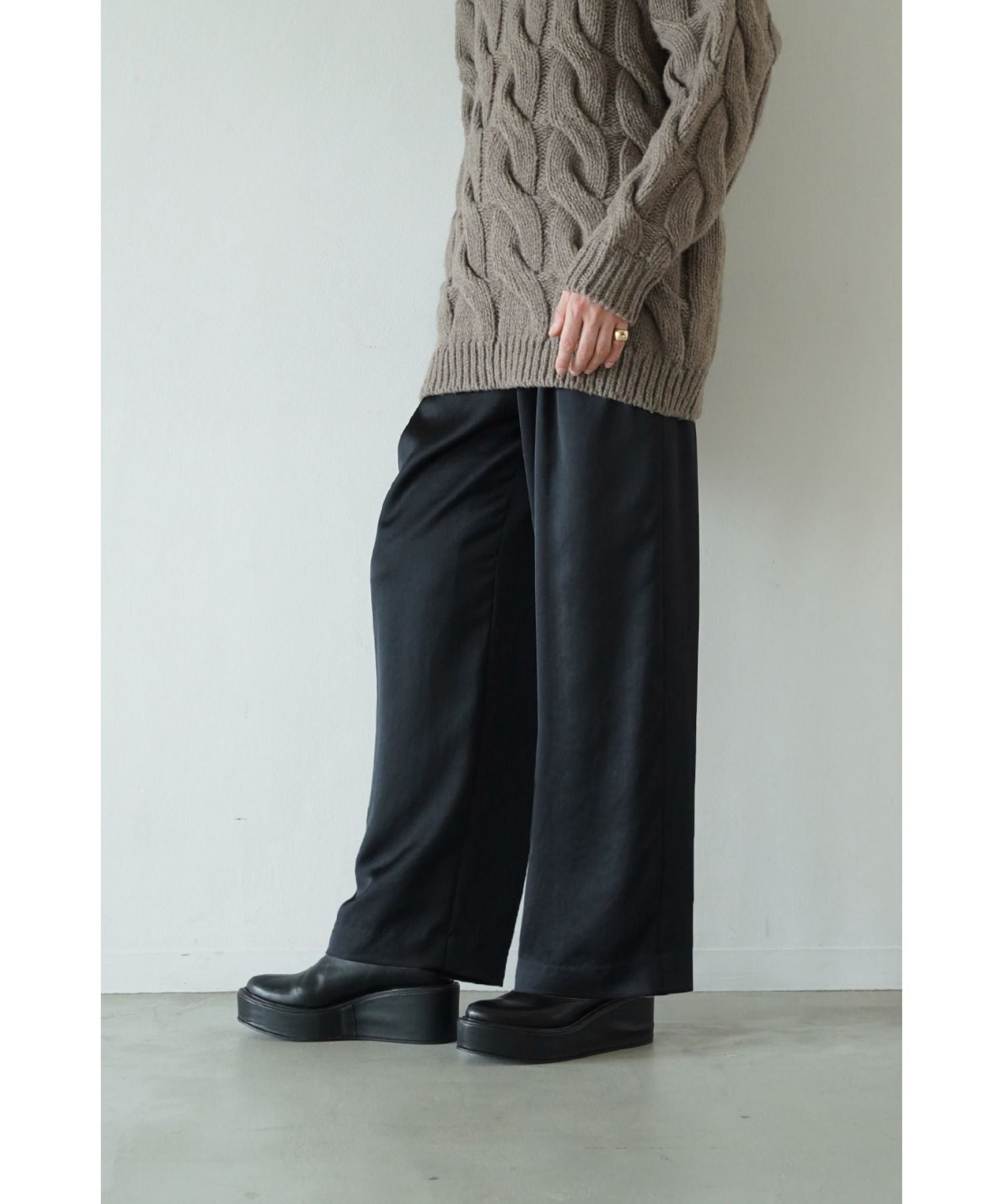 Satin Slacks Pants - CLANE (クラネ) - bottom (ボトムス) | FIGURE 