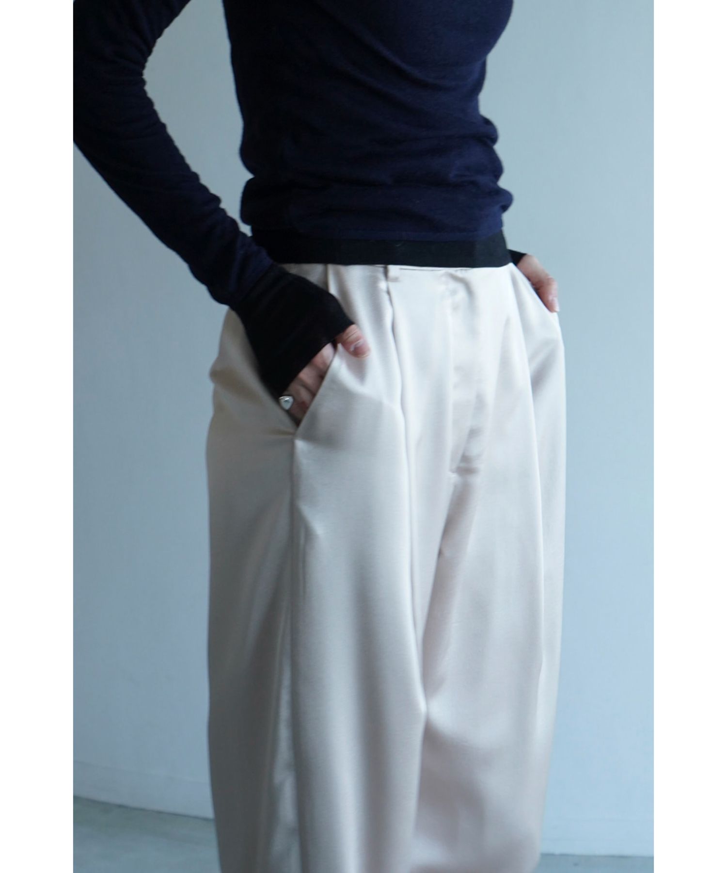 Satin Slacks Pants - CLANE (クラネ) - bottom (ボトムス) | FIGURE