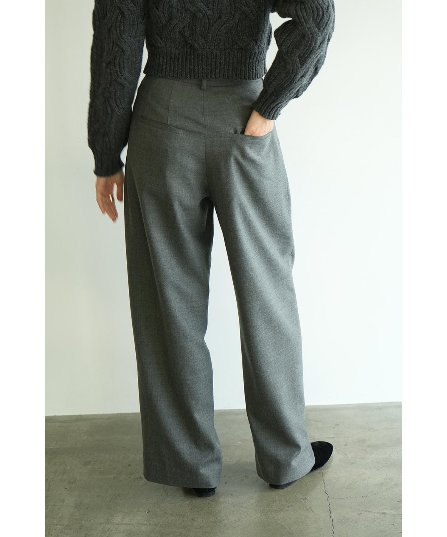 Wool Basic Tuck Pants - CLANE (クラネ) - bottom (ボトムス