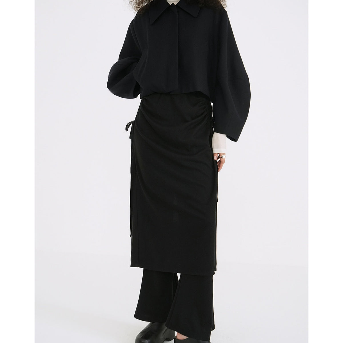 冬のあったかお洒落アイテム！「SKIRT LAYERED KNIT PANTS」を