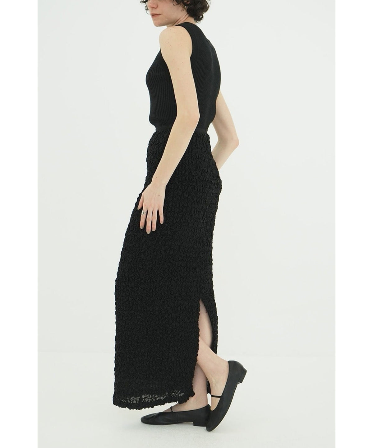 SHIRRING STRAIGHT SKIRT
