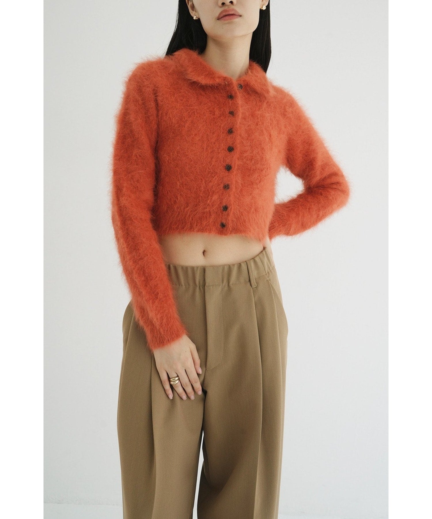 ANGORA SHORT KNIT CARDIGAN - CLANE (クラネ) - tops (トップス