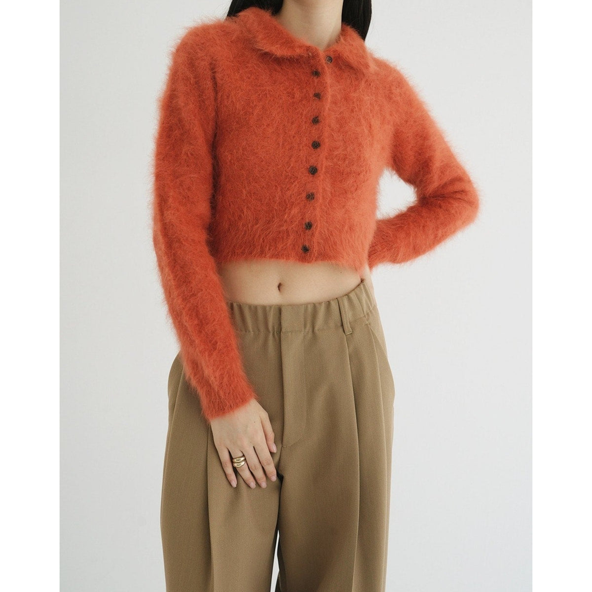 ANGORA SHORT KNIT CARDIGAN - CLANE (クラネ) - tops (トップス