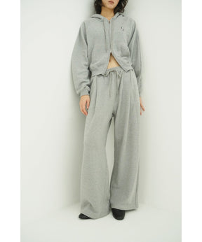LOGO SWEAT TUCK WIDE PANTS