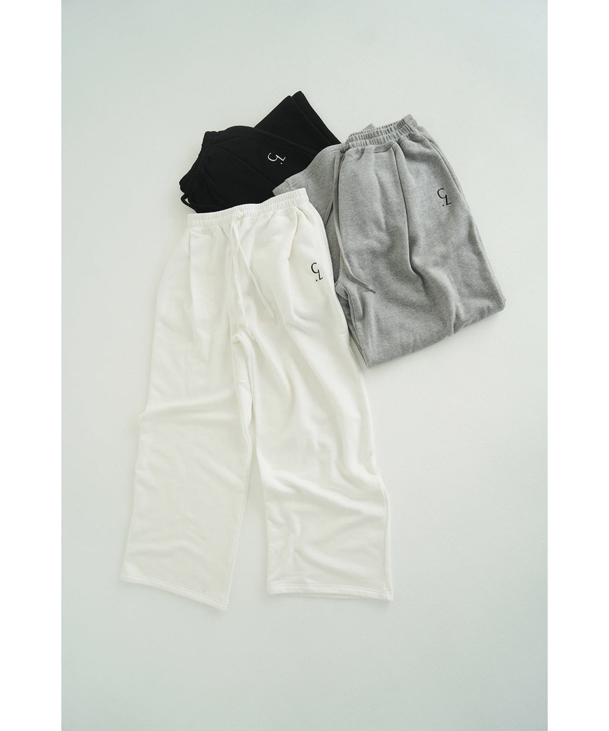 LOGO SWEAT TUCK WIDE PANTS