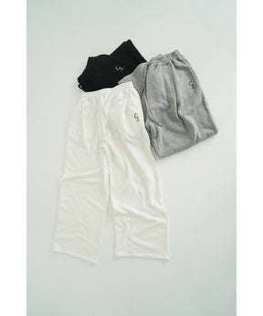 LOGO SWEAT TUCK WIDE PANTS