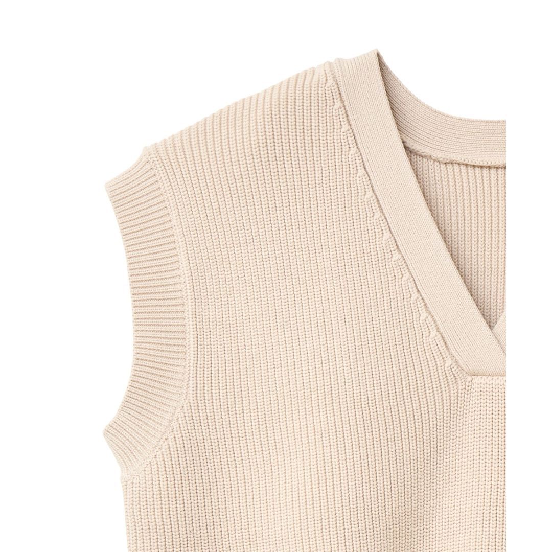 W Face Asymmetry Knit Vest - CLANE (クラネ) - tops (トップス 