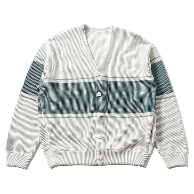border moss stitch V/N cardigan