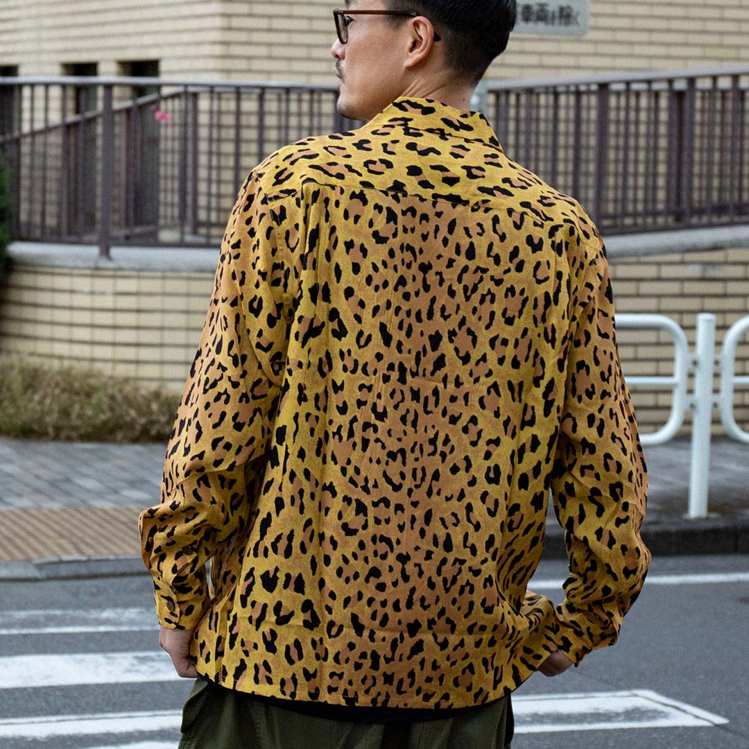 クリスマスツリー特価！ leopard 18FW ワコマリア OPEN SHIRT COLLAR