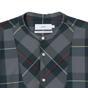 Sheer Check Oversized Band Collar Bosom Shirt - Graphpaper (グラフ