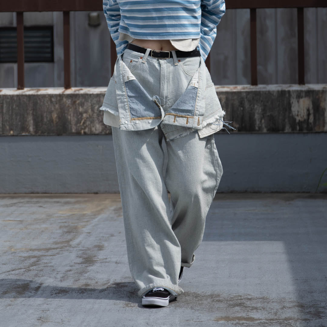 Layered Denim Pants - kotohayokozawa (コトハヨコザワ) - bottom