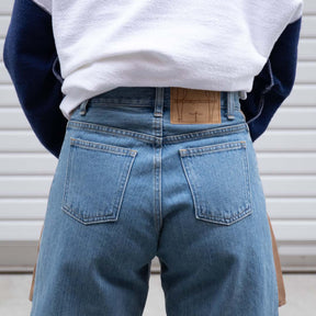 Paneled Denim Pants