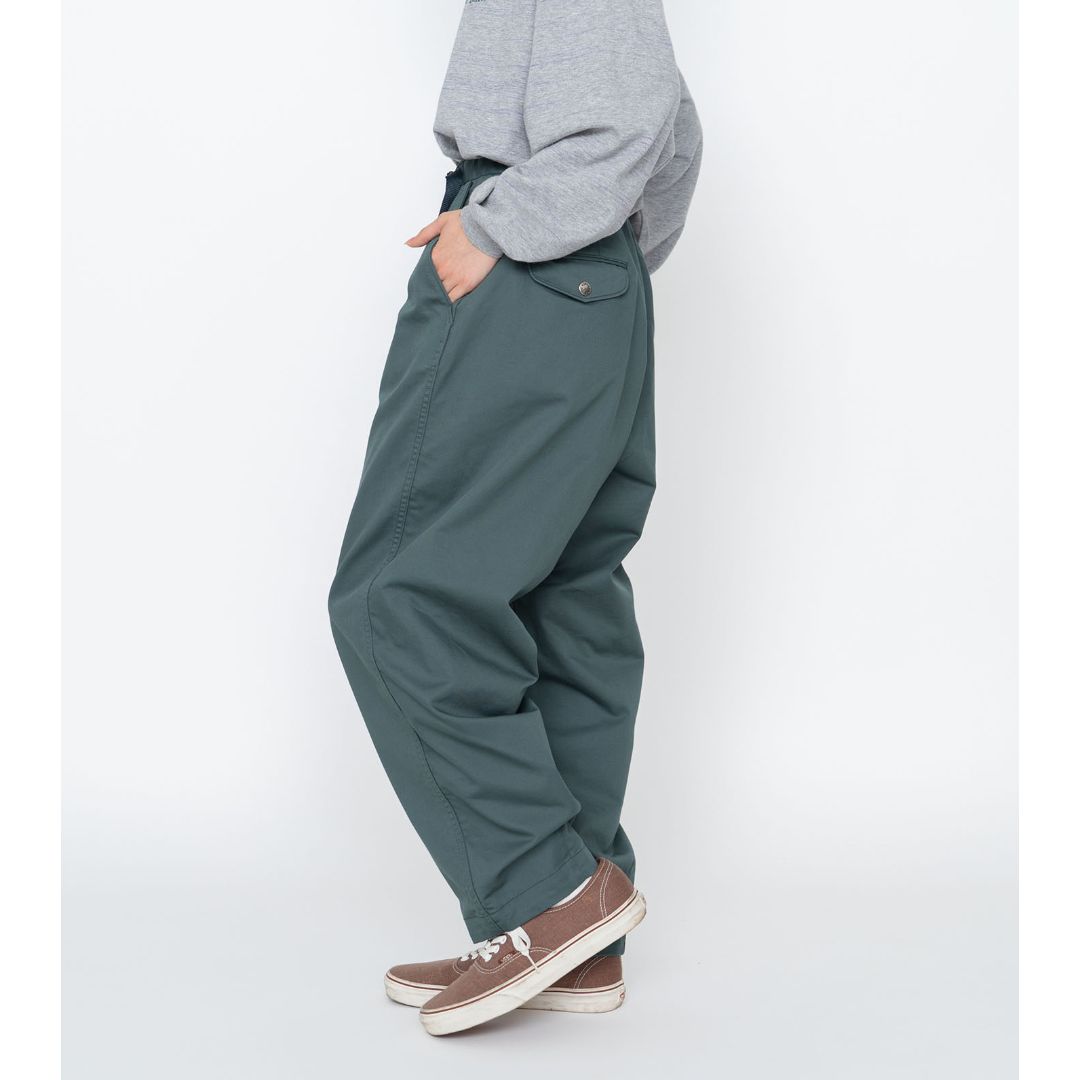 Stretch Twill Wide Tapered Pants ブラック