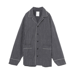 Open Collar Stripes Shirt